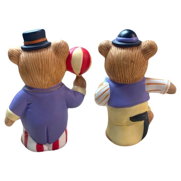 Homco Circus Bear Figurines #1449 Set of 4 Vintage Clown Bears w/ Stickers - Picture 7 of 8